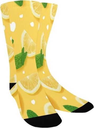 جوارب المشي لمسافات طويلة على شكل قلوب الليمون والنعناع الأصفر - جوارب شتوية حرارية سميكة دافئة للأولاد والبنات الصغار للمدرسة، والارتداء اليومي والأنشطة الخارجية in Kuwait