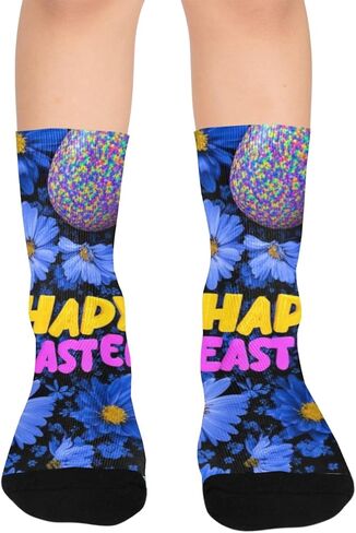 جوارب المشي لمسافات طويلة على شكل بيضة زرقاء كهربائية - جوارب شتوية حرارية سميكة دافئة للأولاد والبنات الصغار للمدرسة، والارتداء اليومي والأنشطة الخارجية in Kuwait