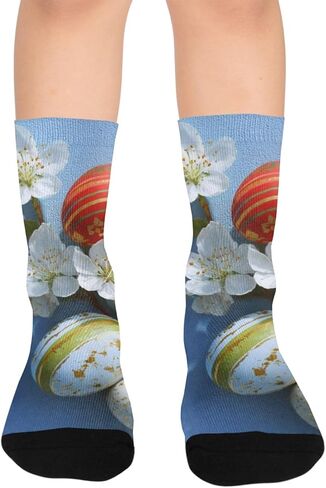 جوارب فاخرة للمشي لمسافات طويلة باللون الأزرق لعيد الفصح - جوارب شتوية سميكة دافئة للأولاد والبنات الصغار للمدرسة، والارتداء اليومي والأنشطة الخارجية in Kuwait