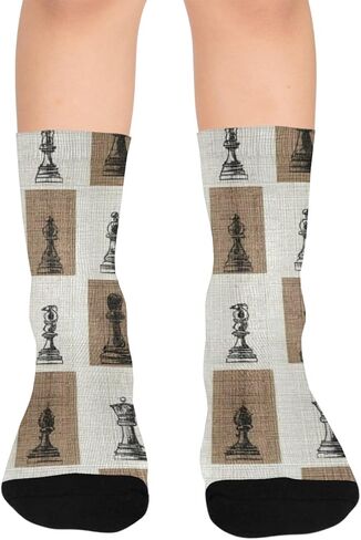 Vintage Chess Sketch Hiking Socks - Toddler Boys & Girls Warm Thick Thermal Winter Crew Socks for School, Daily Wear & Outdoor Activities in Saudi Arabia
