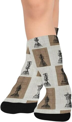 Vintage Chess Sketch Hiking Socks - Toddler Boys & Girls Warm Thick Thermal Winter Crew Socks for School, Daily Wear & Outdoor Activities in Saudi Arabia