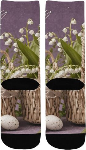 Vintage Easter Art Purple Hiking Socks - Toddler Boys & Girls Warm Thick Thermal Winter Crew Socks for School, Daily Wear & Outdoor Activities in Saudi Arabia