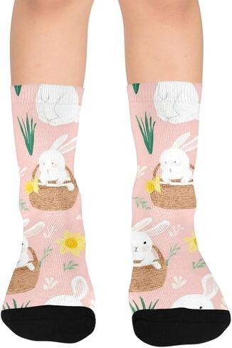 جوارب Bunny Basket Daffodil Pink للمشي لمسافات طويلة - جوارب شتوية حرارية سميكة دافئة للأولاد والبنات للمدرسة، والارتداء اليومي والأنشطة الخارجية in Kuwait