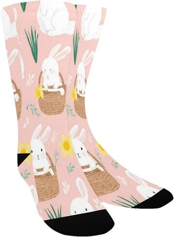 جوارب Bunny Basket Daffodil Pink للمشي لمسافات طويلة - جوارب شتوية حرارية سميكة دافئة للأولاد والبنات للمدرسة، والارتداء اليومي والأنشطة الخارجية in Kuwait