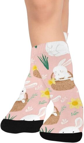 جوارب Bunny Basket Daffodil Pink للمشي لمسافات طويلة - جوارب شتوية حرارية سميكة دافئة للأولاد والبنات للمدرسة، والارتداء اليومي والأنشطة الخارجية in Kuwait