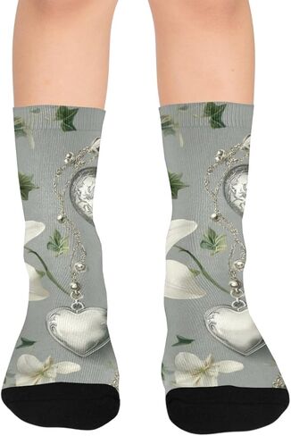 Elegant Ivy Motif Hiking Socks - Toddler Boys & Girls Warm Thick Thermal Winter Crew Socks for School, Daily Wear & Outdoor Activities in Saudi Arabia