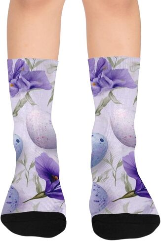 جوارب أرجوانية للتنزه سيرًا على الأقدام لعيد الفصح من Ink Iris - جوارب شتوية حرارية سميكة دافئة للأولاد والبنات للمدرسة، والارتداء اليومي والأنشطة الخارجية in Kuwait