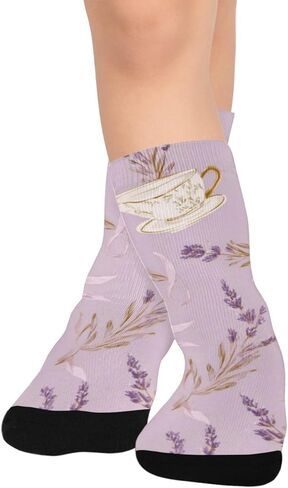 جوارب التنزه سيرًا على الأقدام لوقت الشاي باللافندر - جوارب شتوية حرارية سميكة دافئة للأطفال الصغار للأولاد والبنات للمدرسة، والارتداء اليومي والأنشطة الخارجية in Kuwait