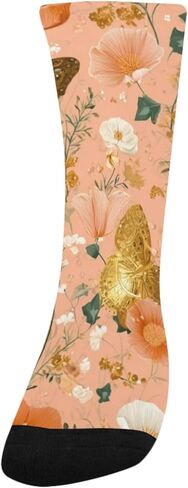 جوارب المشي لمسافات طويلة على شكل زهور الخوخ المرجاني - جوارب شتوية حرارية سميكة دافئة للأولاد والبنات للمدرسة، والارتداء اليومي والأنشطة الخارجية in Kuwait