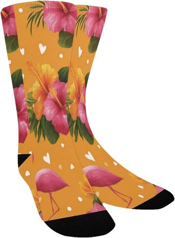 Tropical Flamingos Bloom Hiking Socks - Toddler Boys & Girls Warm Thick Thermal Winter Crew Socks for School, Daily Wear & Outdoor Activities in Saudi Arabia