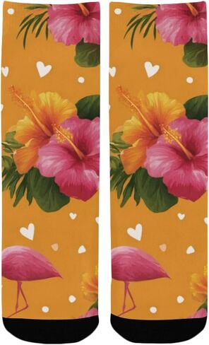 Tropical Flamingos Bloom Hiking Socks - Toddler Boys & Girls Warm Thick Thermal Winter Crew Socks for School, Daily Wear & Outdoor Activities in Saudi Arabia