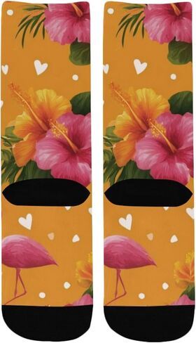 Tropical Flamingos Bloom Hiking Socks - Toddler Boys & Girls Warm Thick Thermal Winter Crew Socks for School, Daily Wear & Outdoor Activities in Saudi Arabia