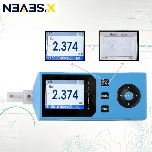 Surface Roughness Tester, Portable Digital Profilometer Ra Rz Rq Rt, 0.001µm Resolution, Data Output, X-Z Profile Curve, for Machined/Metal Parts Inspection in Kuwait