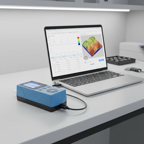 Surface Roughness Tester, Portable Digital Profilometer Ra Rz Rq Rt, 0.001µm Resolution, Data Output, X-Z Profile Curve, for Machined/Metal Parts Inspection in Kuwait