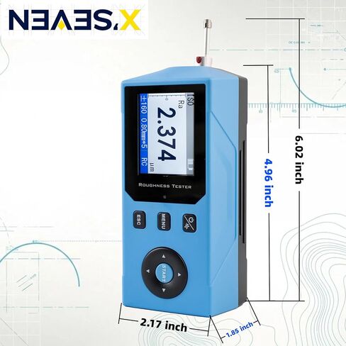 Surface Roughness Tester, Portable Digital Profilometer Ra Rz Rq Rt, 0.001µm Resolution, Data Output, X-Z Profile Curve, for Machined/Metal Parts Inspection in Kuwait
