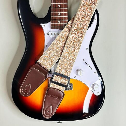 حزام الغيتار القيثارات الصوتية الكهربائية باس القيثارة الملحقات البني البرتقالي الأصفر سلسلة ميلارد اللون الجاكار التطريز القطن قابل للتعديل الرجعية الكتف الأشرطة حزام لعازفي الجيتار in Kuwait