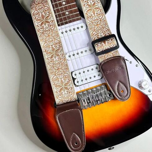 حزام الغيتار القيثارات الصوتية الكهربائية باس القيثارة الملحقات البني البرتقالي الأصفر سلسلة ميلارد اللون الجاكار التطريز القطن قابل للتعديل الرجعية الكتف الأشرطة حزام لعازفي الجيتار in Kuwait