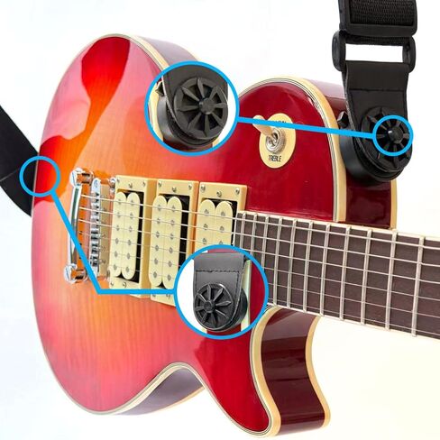 2 Piece Universal Quick-Change Guitar Strap Lock Fits Most Electric, Acoustic & Bass Guitars (Only Accessories(Black) in Saudi Arabia