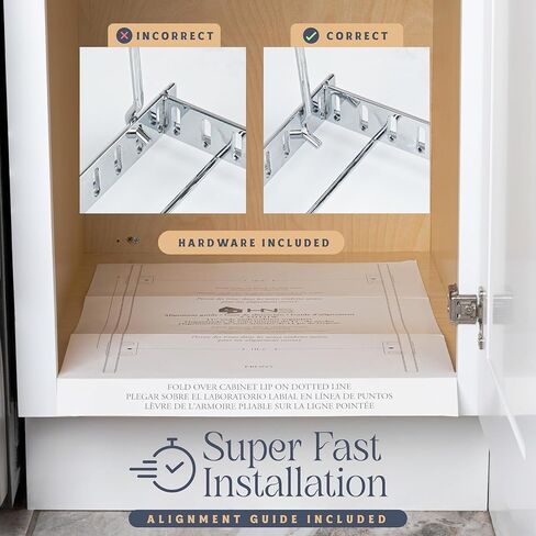 Pull-Out Trash Can for Cabinet -10 Gal / 40 qt – Heavy-Duty Chrome, Smooth Slide with Trash Bag Storage – Fits 11" Cabinet Opening (Bin Not Included) in Kuwait