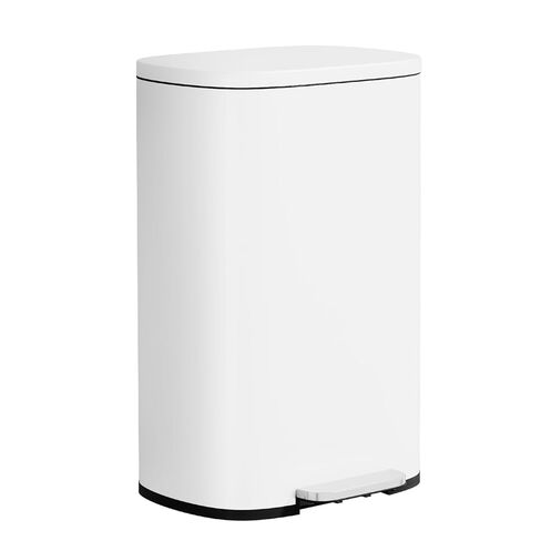 PayLessHere Stainless Steel Trash Can with Lid - Removable Inner Bucket, Foot Pedal, Soft Close for Office, Home, Kitchen (Red, 13 G) in Kuwait