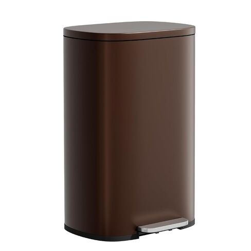 PayLessHere Stainless Steel Trash Can with Lid - Removable Inner Bucket, Foot Pedal, Soft Close for Office, Home, Kitchen (Red, 13 G) in Kuwait