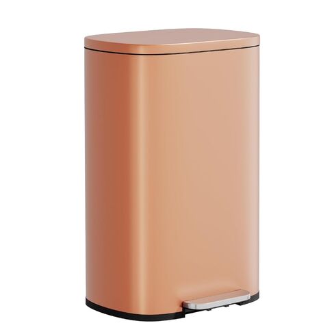 PayLessHere Stainless Steel Trash Can with Lid - Removable Inner Bucket, Foot Pedal, Soft Close for Office, Home, Kitchen (Red, 13 G) in Kuwait