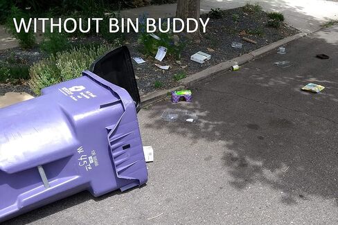 Bin Buddys (2/Pack) - Garbage/Trash/Recycling Bin Strap Prevents Wind from Scattering Trash/Recycling - Automatically Releases for Trash Truck in Saudi Arabia
