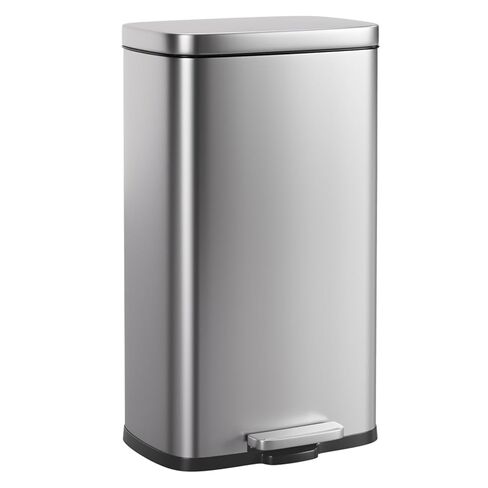 PayLessHere Stainless Steel Trash Can with Lid - Removable Inner Bucket, Foot Pedal, Soft Close for Office, Home, Kitchen (Red, 13 G) in Kuwait