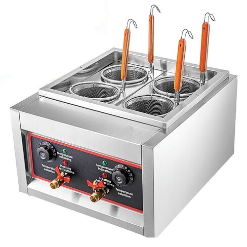 4 Hole Noodle Vegetables Cooking Machine,4000W Stainless Steel Commercial Pasta Cooker,Electric Stainless Steel Pasta Cooking Machine,0-110℃ Temperature Rapid Heating Noodle Oven in Saudi Arabia