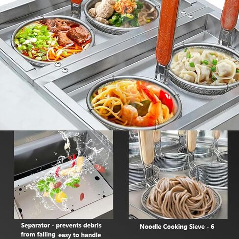 4 Hole Noodle Vegetables Cooking Machine,4000W Stainless Steel Commercial Pasta Cooker,Electric Stainless Steel Pasta Cooking Machine,0-110℃ Temperature Rapid Heating Noodle Oven in Saudi Arabia
