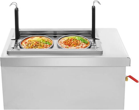 Commercial Pasta Cooker with 2 Noodle Filter, 9L Electric Noodles Pasta Boiler, 2.5KW Multifunctional Pasta Warmer Noodles Cooker, 50-110℃ for Spaghetti Ramen, Noodles and Vegetables in Saudi Arabia