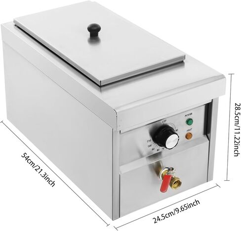 Commercial Pasta Cooker with 2 Noodle Filter, 9L Electric Noodles Pasta Boiler, 2.5KW Multifunctional Pasta Warmer Noodles Cooker, 50-110℃ for Spaghetti Ramen, Noodles and Vegetables in Saudi Arabia