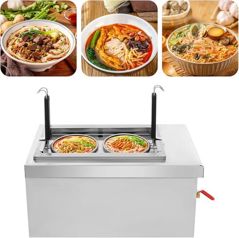 Commercial Pasta Cooker with 2 Noodle Filter, 9L Electric Noodles Pasta Boiler, 2.5KW Multifunctional Pasta Warmer Noodles Cooker, 50-110℃ for Spaghetti Ramen, Noodles and Vegetables in Saudi Arabia