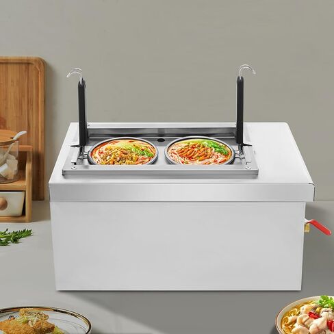 Commercial Pasta Cooker with 2 Noodle Filter, 9L Electric Noodles Pasta Boiler, 2.5KW Multifunctional Pasta Warmer Noodles Cooker, 50-110℃ for Spaghetti Ramen, Noodles and Vegetables in Saudi Arabia