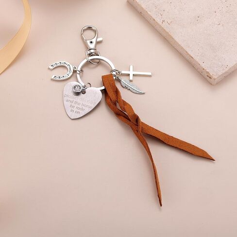 MIXJOY Horse Rider Saddle Heart Charm Keychain for Women Men, Meaningful Equestrian Riding Horse Lovers Riders Accessories in Saudi Arabia