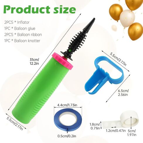 2pcs Balloon Pump Hand Two-Way Dual Action inflate,with Balloon Tying Tool,Hand Blower Air Pumper for Balloons,Handheld Air Pump,Portable Manual Balloons Inflators for Party in Saudi Arabia