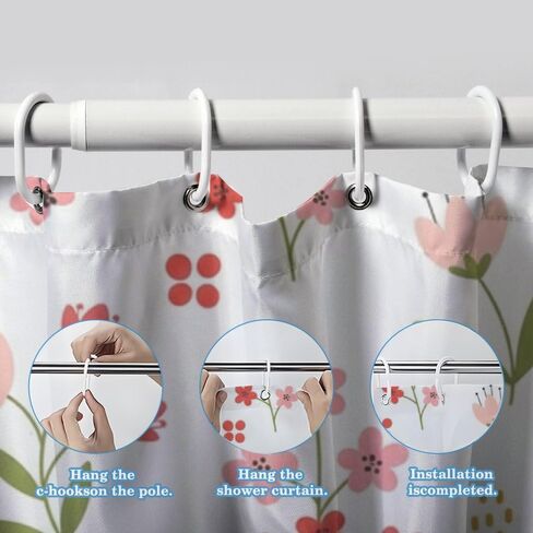 ستائر حمام من القماش بتصميم أوراق البولكا المنقطة مع خطافات، ستارة دش صيفية مقاومة للماء ريفية، قماش قابل للغسل للعطلات في منتصف القرن ستائر حديثة لديكور العطلات بوهو 60 × 72 بوصة in Kuwait