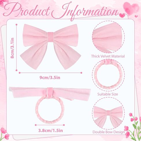24 Pcs Pink Bow Napkin Rings,Velvet Napkin Ring Buckle Holders for Holiday Serviette,Wedding Napkin Rings,Birthday Anniversary Party Dinner Valentines Day Wedding Dining Tableware Decor in Saudi Arabia