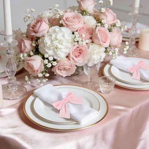 24 Pcs Pink Bow Napkin Rings,Velvet Napkin Ring Buckle Holders for Holiday Serviette,Wedding Napkin Rings,Birthday Anniversary Party Dinner Valentines Day Wedding Dining Tableware Decor in Saudi Arabia