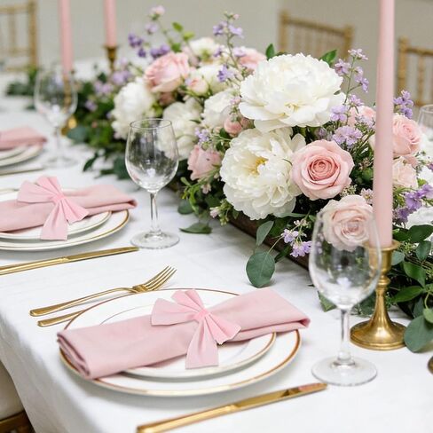 24 Pcs Pink Bow Napkin Rings,Velvet Napkin Ring Buckle Holders for Holiday Serviette,Wedding Napkin Rings,Birthday Anniversary Party Dinner Valentines Day Wedding Dining Tableware Decor in Saudi Arabia