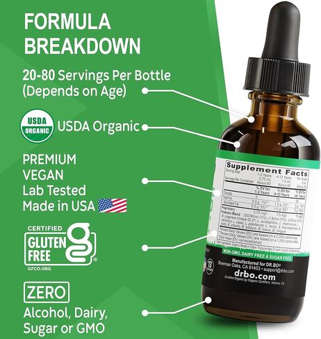 Organic Liquid Probiotic Drops Supplement - Organic Probiotics for Kids, Women & Men, Digestive Gut Health - Vegan Acidophilus Probiotics, Kid Flora Toddler Liquid Probiotic for Kids, Womens, Men 2 Oz in Saudi Arabia