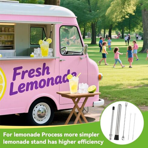 مجموعة من 5 قطع من خرامة المصاصة، مجموعة لوازم حامل عصير الليمون مع أداة ثقب المصاصة للأغطية البلاستيكية، وخلاط لعصير الليمون والكوكتيل، وأكواب عصير الليمون القابلة لإعادة الاستخدام. in Kuwait