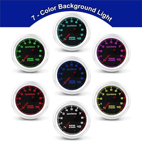 2'' 52mm Car Tachometer 0-10000 RPM Gauge 7 Colors Pointer with Stepper Motor in Saudi Arabia