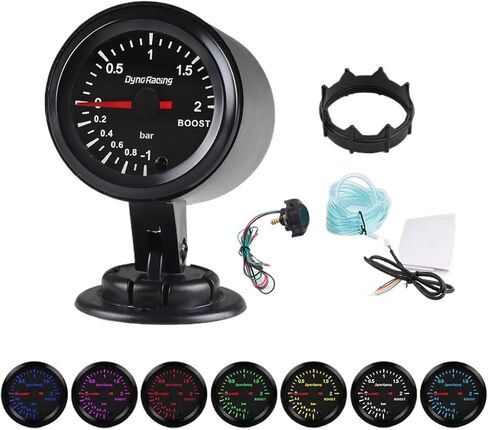 2" 52mm 7 Colors LED Car Auto 2BAR Boost Gauge Meter High Speed Stepper Motor with Sensor BX101487 in Saudi Arabia