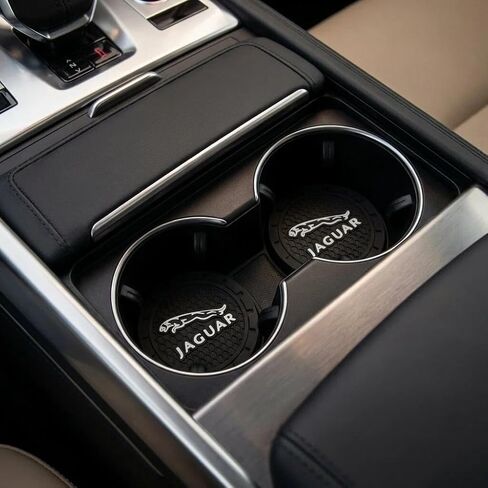 قواعد أكواب السيارة، من أجل Jaguar I-PAC F-PAC E-PAC XEL XFL XJ XF Series من السيليكون المضاد للانزلاق حامل الأكواب الداخلي للسيارة، ملحقات السيارة الداخلية قطعتان in Kuwait