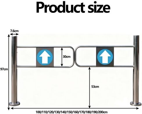 حاجز أمان لبوابة متأرجحة من الفولاذ المقاوم للصدأ بزاوية 90 درجة - باب في اتجاه واحد لمحلات السوبر ماركت والمكتبات والمستودعات - حلول أمنية محسنة والتحكم في الوصول in Kuwait