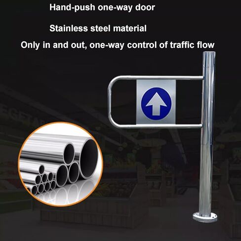 Industrial Metal Swing Safety Gate, 90° Opening Barrier for Supermarket Aisles, One-Way Closure, Durable Fence Door (80×97 cm, Right) in Saudi Arabia