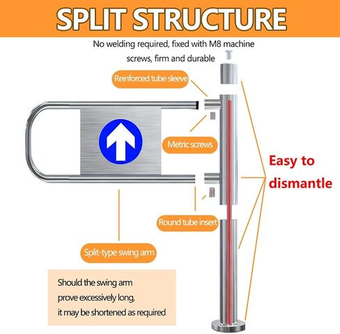 حاجز بوابة متأرجح تلقائي بزاوية 90 درجة - باب متين للتحكم في الوصول من الفولاذ المقاوم للصدأ لمحلات السوبر ماركت والمكتبات والمتاجر والمستودعات - حل أمني موثوق به لحركة المرور العالية in Kuwait