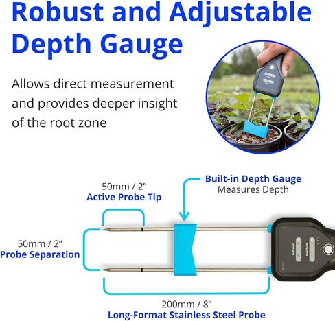Bluelab Pulse Meter - Handheld Digital Soil Meter Measures Nutrients (TDS), Moisture & Temperature directly from the Root Zone - Grow Healthier Plants with Fast, Accurate Measurements in Saudi Arabia