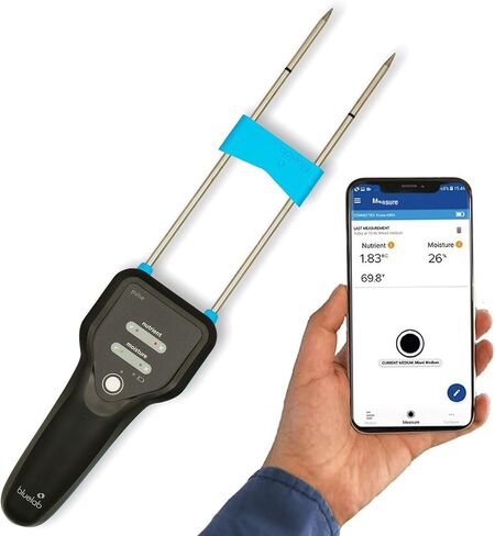 Bluelab Pulse Meter - Handheld Digital Soil Meter Measures Nutrients (TDS), Moisture & Temperature directly from the Root Zone - Grow Healthier Plants with Fast, Accurate Measurements in Saudi Arabia